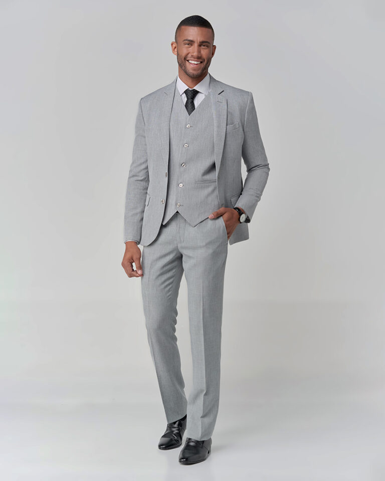 Terno Slim Fit Mescla Cinza Grotto Ferreira