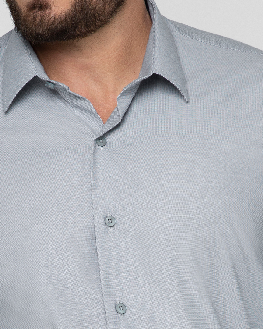 Camisa Social Cinza Azulado