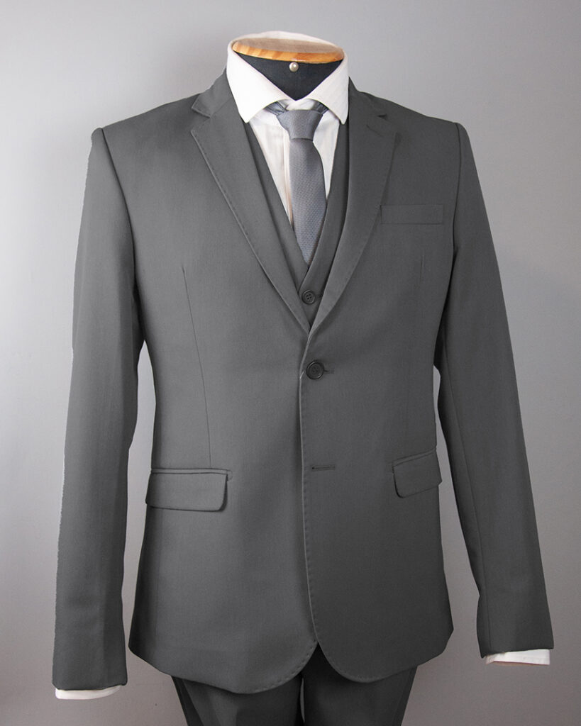 Terno Slim Fit Poliviscose Bristol Cinza GF35393