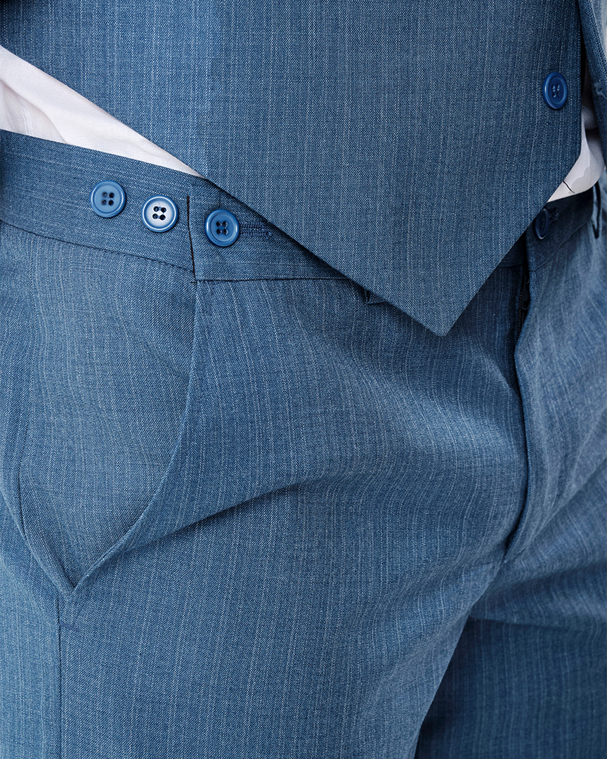 Terno Slim Fit Poliviscose Azul Jeans