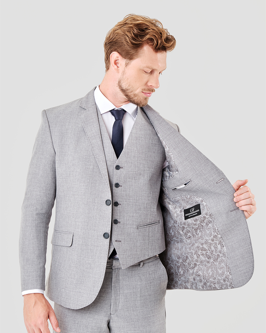 Terno Slim Fit Cinza Medio GF35219