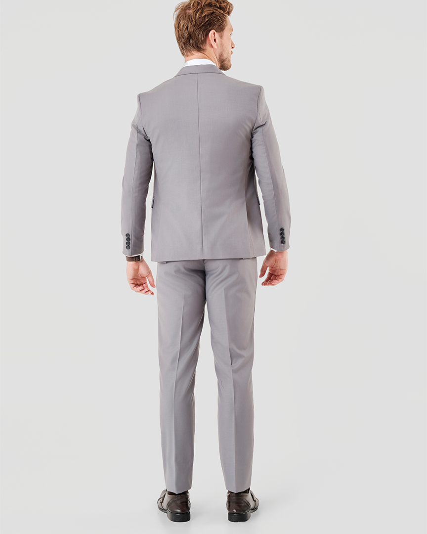 Terno Slim Fit Poliviscose Bristol Cinza GF35393