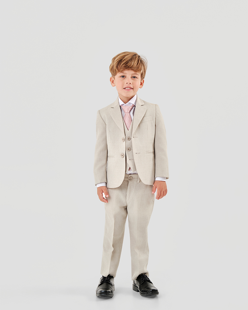 Terno Slim fit Mescla bege GF33200387 Grotto Ferreira