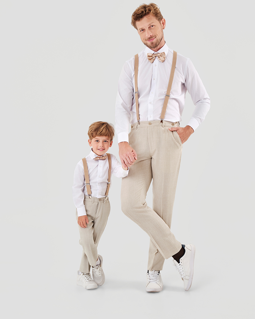 Terno Slim fit Mescla bege GF33200387 Grotto Ferreira