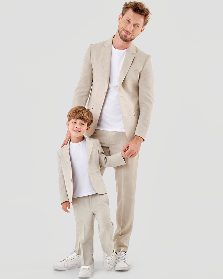 Terno Slim fit Mescla bege gf33200387-f7-inf-adul Grotto Ferreira