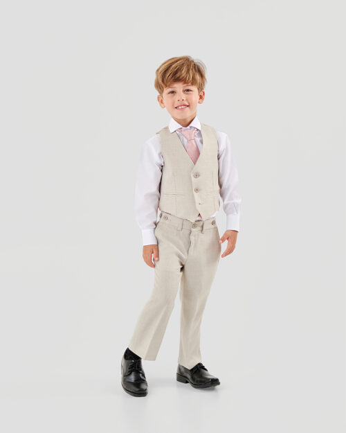 Terno Slim fit Mescla bege GF33200387 Grotto Ferreira