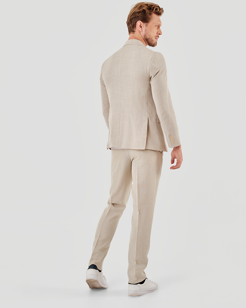 Terno Slim fit Mescla bege GF33200387 Grotto Ferreira