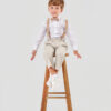 Terno Slim Fit Infantil Mescla bege GF33200387