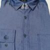 camisa jeans chambray Social Manga Longa azul índigo GF60420