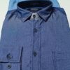 camisa jeans chambray Social Manga Longa azul índigo GF60420
