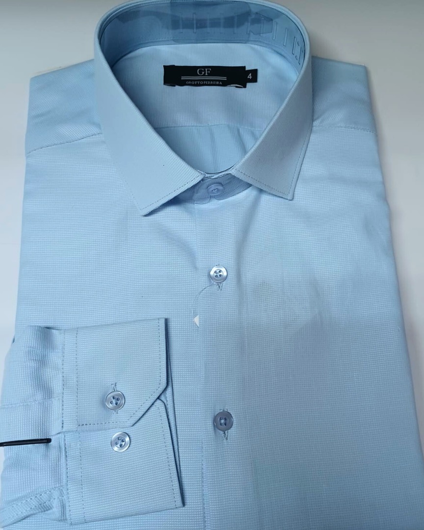 camisa Social tricoline azul de Manga Longa GF60423