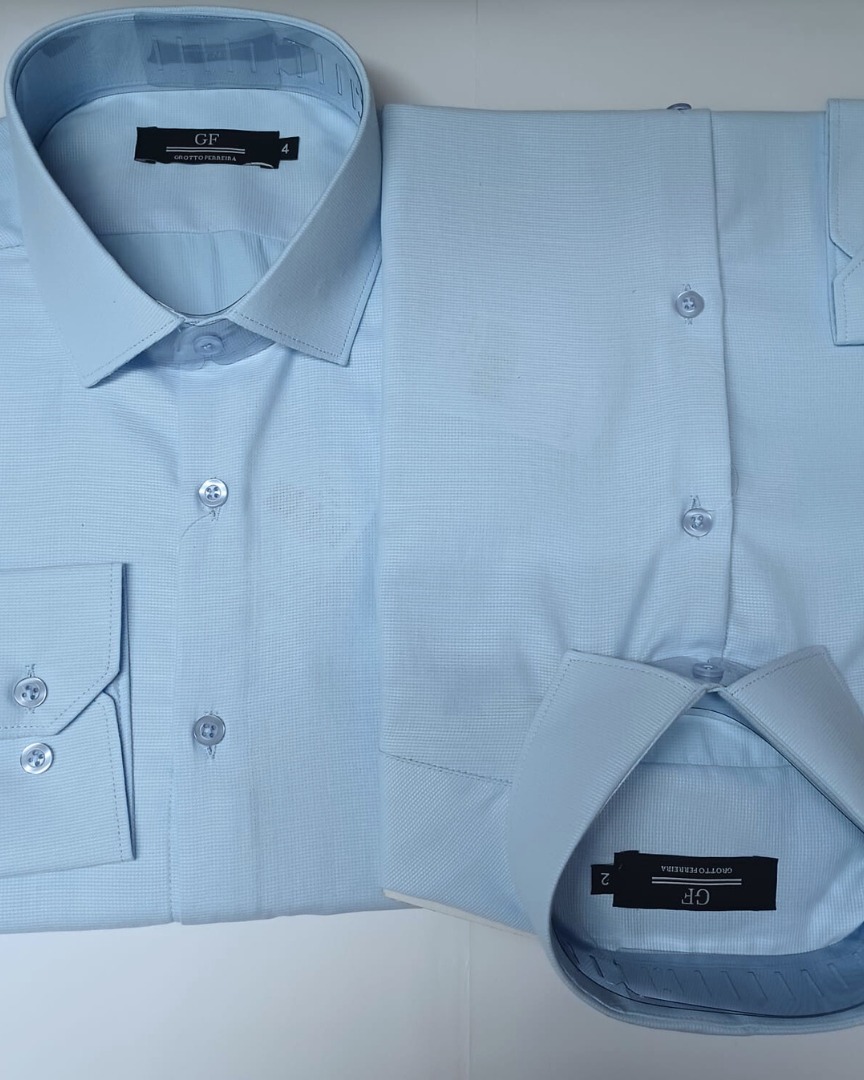 camisa Social tricoline azul de Manga Longa GF60423