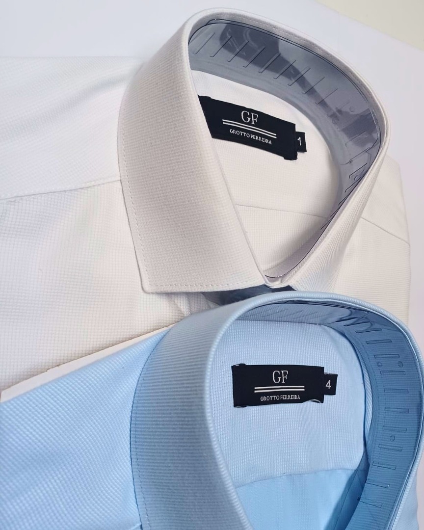 camisa Social tricoline azul de Manga Longa GF60423