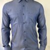 camisa jeans chambray Social Manga Longa azul índigo GF60420