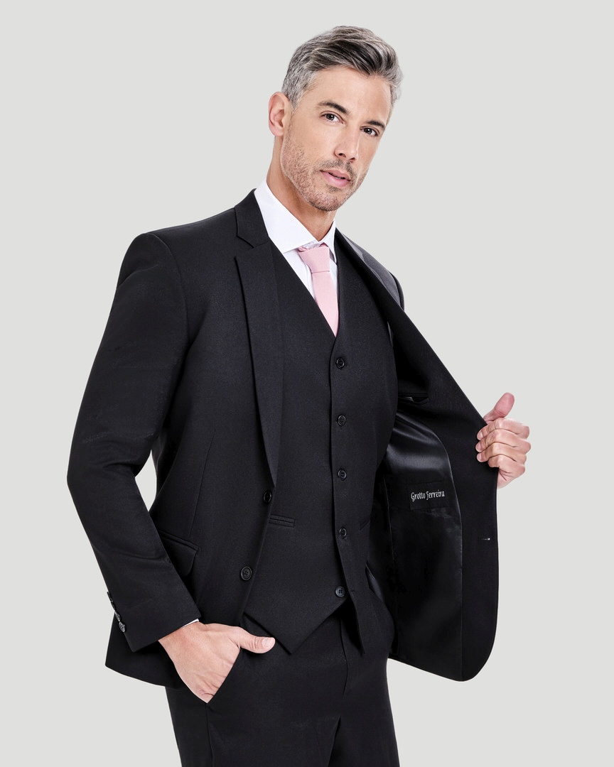 Terno Slim fit Preto GF33400 Grotto Ferreira