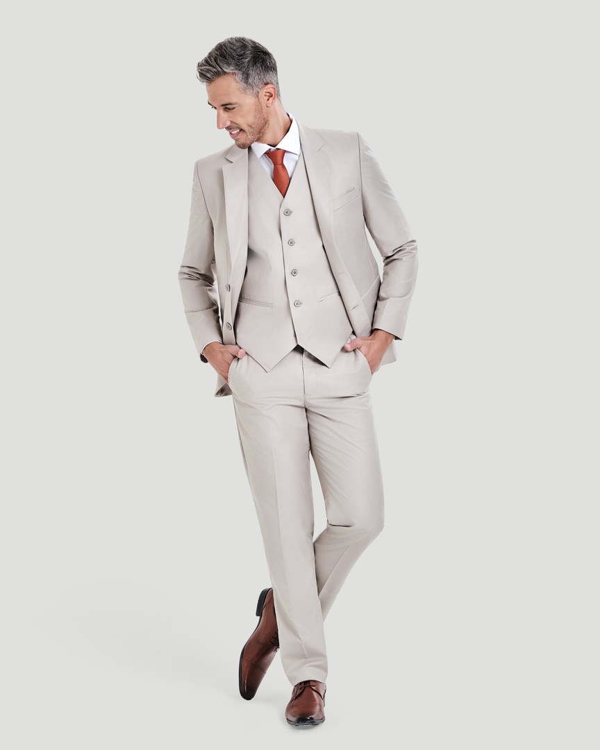 Terno Slim Fit BEGE MALTE GF35437 - Grotto Ferreira