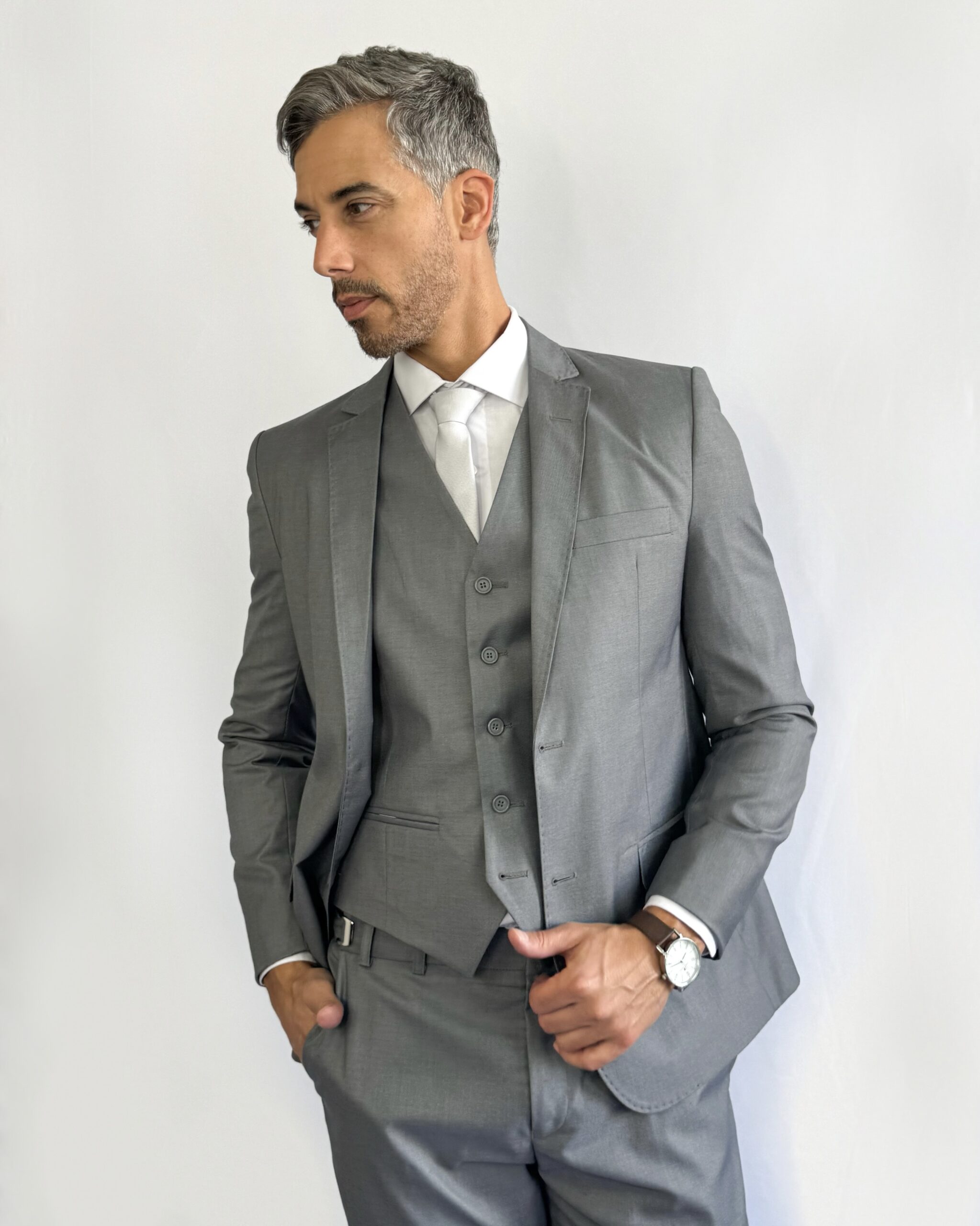 Terno Slim Fit Grafite GF35436 -Grotto Ferreira