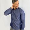 camisa jeans chambray Social Manga Longa azul índigo GF60420-Grotto Ferreira