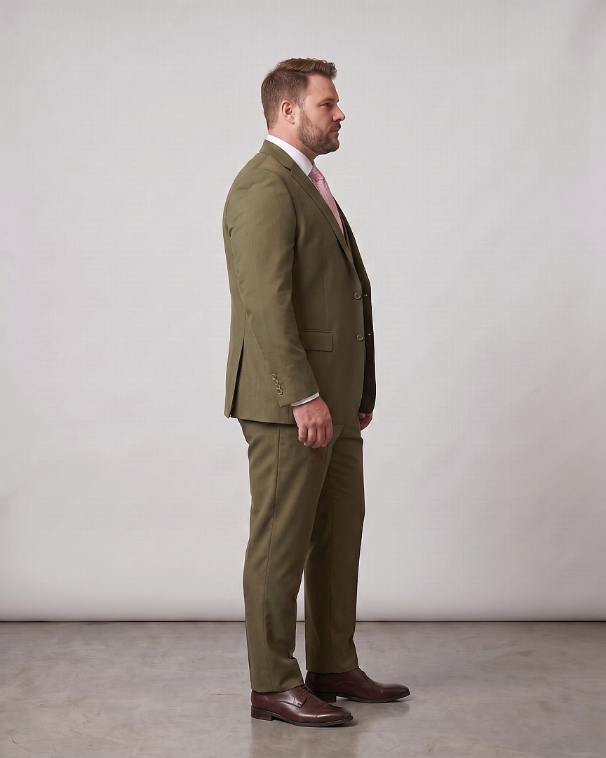 Terno Slim Fit Verde Oliva -Plus Size GF35442-Grotto Ferreira