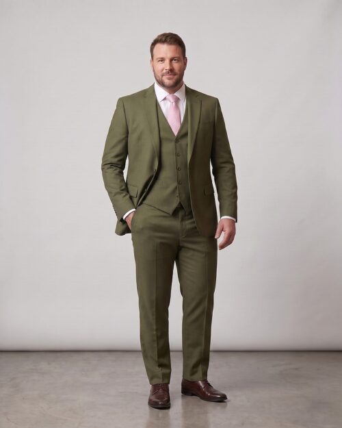 Terno Slim Fit Verde Oliva -Plus Size GF35442-Grotto Ferreira