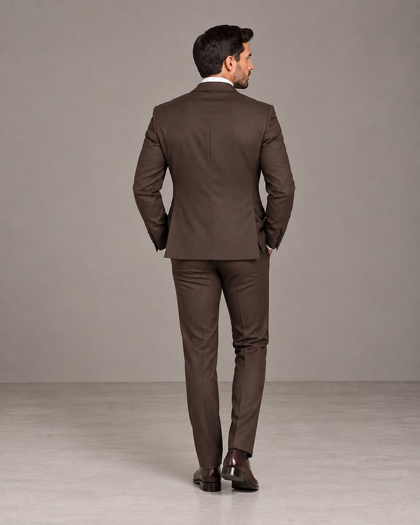GF35443-F2 Terno Slim Fit Marrom-Chocolate GF35443-Grotto Ferreira