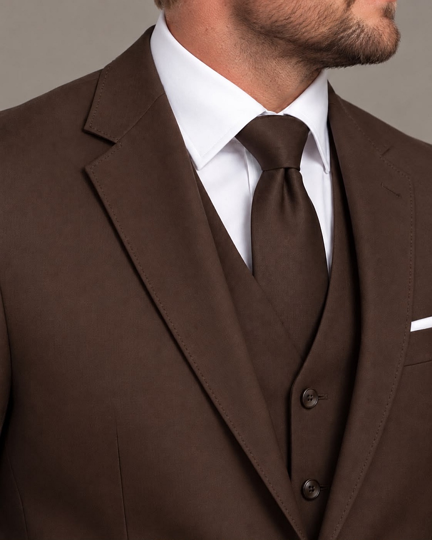 GF35443-F5 Terno Slim Fit Marrom-Chocolate GF35443-Grotto Ferreira