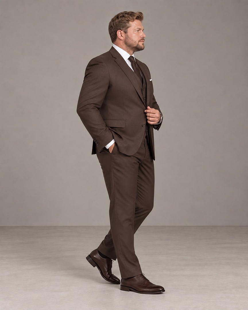GF35443-Plus-f2 Terno Slim Fit Marrom-Chocolate GF35443-Grotto Ferreira
