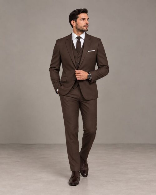 Terno Slim Fit Marrom-Chocolate GF35443-Grotto Ferreira
